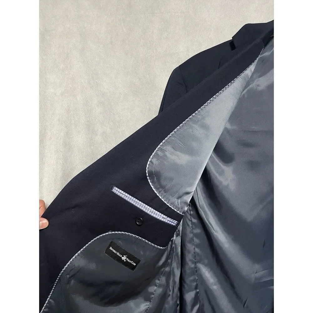 Beverly Hills Polo Club Suit Men 50L Navy Blue 2 B Career‎ 43X28 Pants Luxury